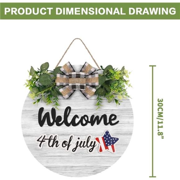 Interchangeable Wooden Seasonal Welcome Sign, Rustic Round Welcome Front Door - Picture 2 of 8